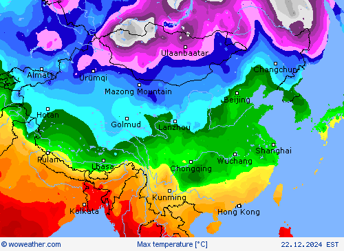 Max temperature Forecast maps