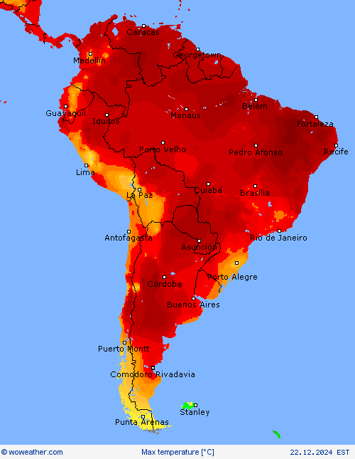 Max temperature Forecast maps